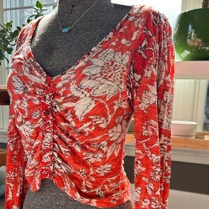 NWT Free people blouse ruby red